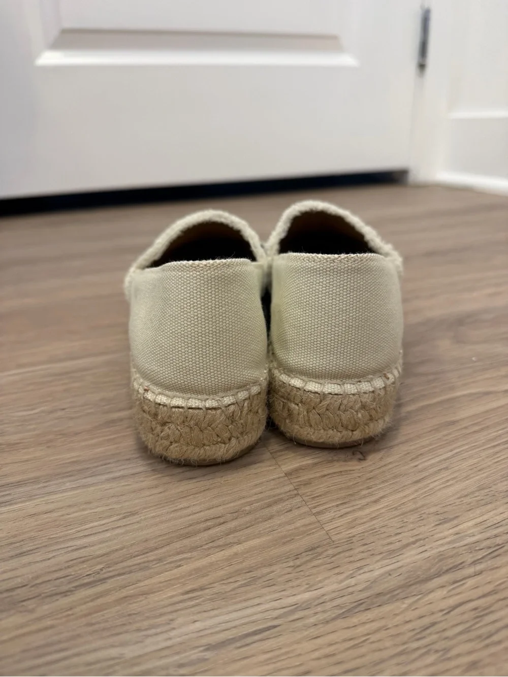 Zadig & Voltaire Cream Espadrille Loafers with Black Wing Motif